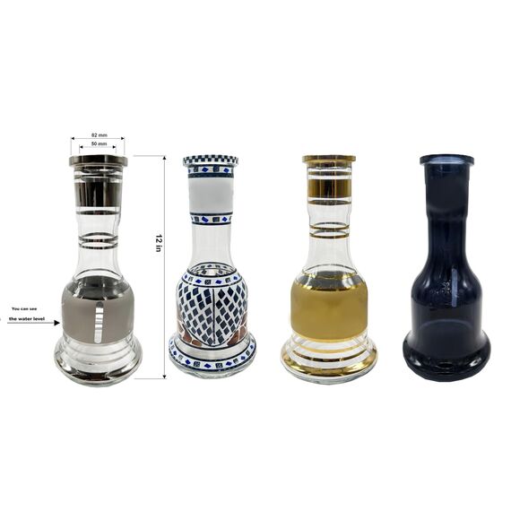 Ersatz Shisha Glasvasen für Khalil Mamoon Shisha (Silber)