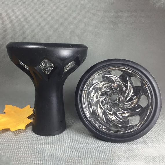 Beieyou Silikon-Schale für Wasserpfeifen mit Hurrikan-Kristallkern mit breitem Loch, leicht zu reinigen, schneller, geschmacksparend, Wärmemanagementsystem, 10,2 x 7,9 cm (1