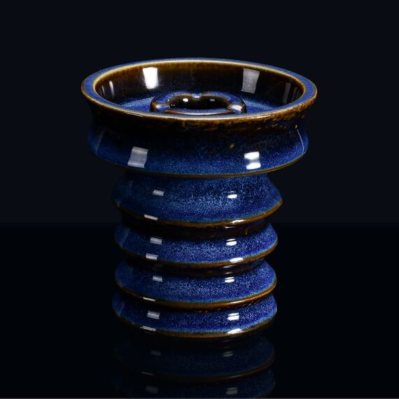 Praktische Shisha-Schüssel, Shisha-Zubehör, hohe Temperaturbeständigkeit, 100% Rohton mit Phunel-Emaille, Shisha-Schale für alle Räuchershisha-Geschmacksrichtungen (Longhua Demin Blue)