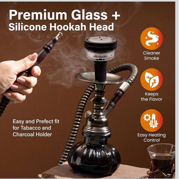 SZ SafePak Hookah Premium Bowl - Hybrid-Glas & Aluminium Wärmemanagement-Gerät, langlebig und leicht zu reinigen