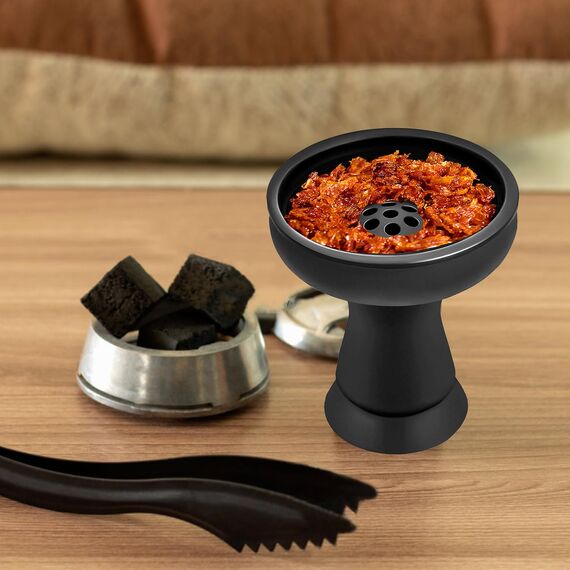 Shisha-Schüssel – Silikon-Phunnel-Schüssel – schwarze Shisha-Schüssel mit 7 Löchern – richtiger Ersatz für Ton- und Keramikschalen 8,9 cm hoch