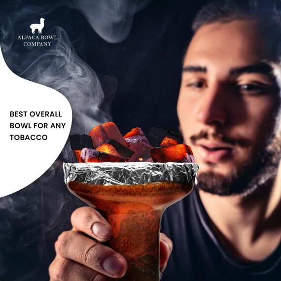 ALPACA BOWL Premium Keramik Hookah Bowl Made Rook - Hookah Head Bowl Premium Shisha Bowl Phunnel Hookah Bowls zum Rauchen mit Hookah - Hookah Top Bowl (Orange Braun)
