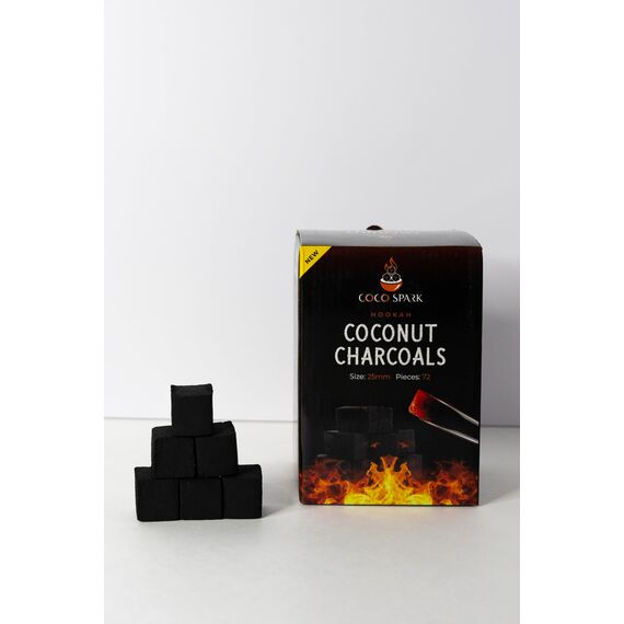Coco Spark Hookah Kokoskohle, Größe 25mm, 72 Stück