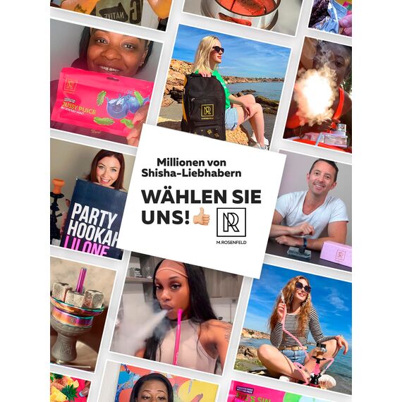 M. ROSENFELD Shisha Set Komplett To Go mit Tasche & Premium Zubehör – Kopf Set mit HMD, Mundstück, Aluminium Tauchrohr, Diffusor & Acryl Bowl Schwarz