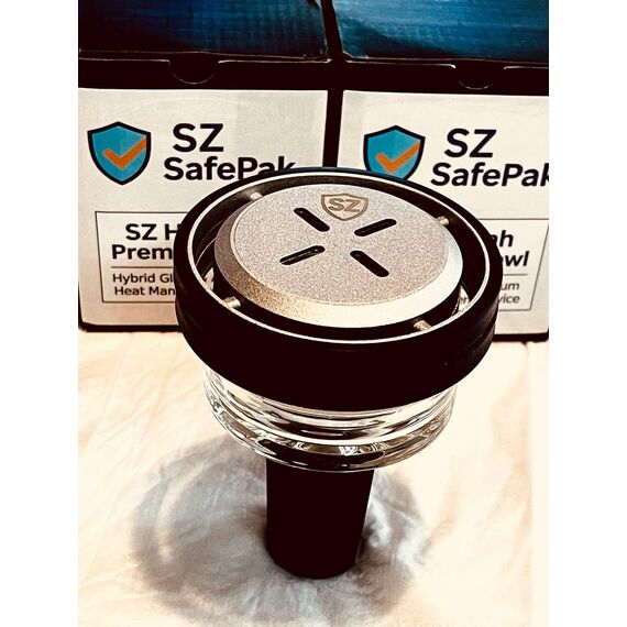 SZ SafePak Hookah Premium Bowl - Hybrid-Glas & Aluminium Wärmemanagement-Gerät, langlebig und leicht zu reinigen