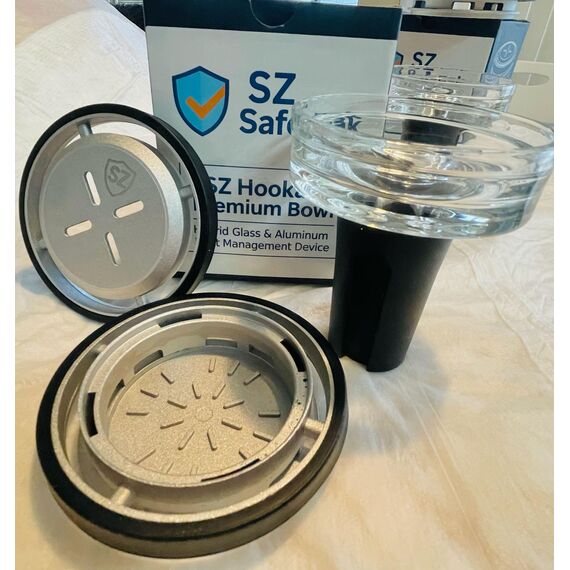 SZ SafePak Hookah Premium Bowl - Hybrid-Glas & Aluminium Wärmemanagement-Gerät, langlebig und leicht zu reinigen