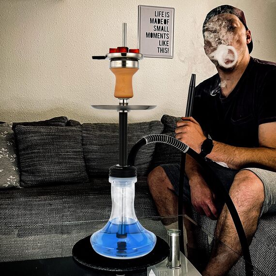 Kitosun Shisha Kopf Set - Vortex Keramik Shisha Köpfe mit 5 Löchern Schirm Holzkohlehalter mit Kamin Hookah Heat Management Kaminaufsatz Gerät für Shisha Narguile Rauchen