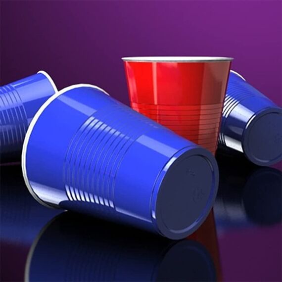 PIQIUQIU Becher Set (50 Becher +5 Bälle) 473ml Wiederverwendbar Plastikbecher mehrwegbecher Partybecher für Camping, Weihnachten, Geburtstag, Hochzeit und Partys