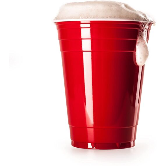 PIQIUQIU Becher Set (50 Becher +5 Bälle) 473ml Wiederverwendbar Plastikbecher mehrwegbecher Partybecher für Camping, Weihnachten, Geburtstag, Hochzeit und Partys