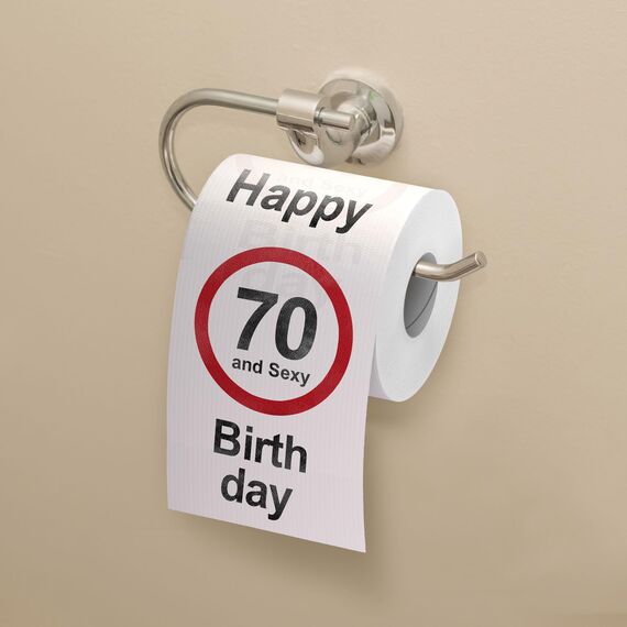 GOODS+GADGETS Lustiges Fun Klopapier zum 70. Geburtstag Toilettenpapier Geschenkartikel Geburtstags-Dekoration 70 und Sexy!