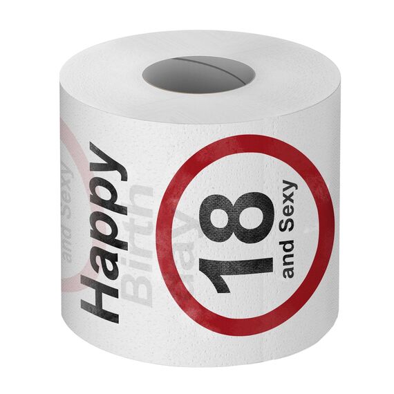 GOODS+GADGETS Lustiges Fun Klopapier zur Volljährigkeit 18. Geburtstag Toilettenpapier Geschenkartikel Geburtstags-Dekoration