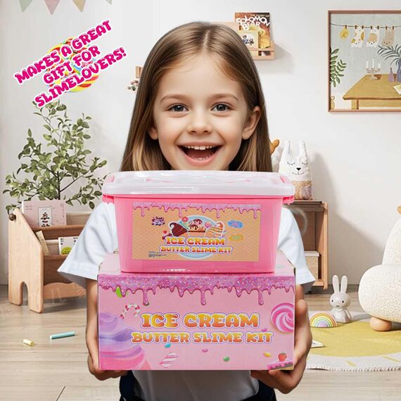 Funewest Schleim Selber Machen Set, Rosa Slime Set, DIY Schleim Kinder, Kreative Weihnachten Geburtstag Party Geschenk Mädchen 6-12 Jahre