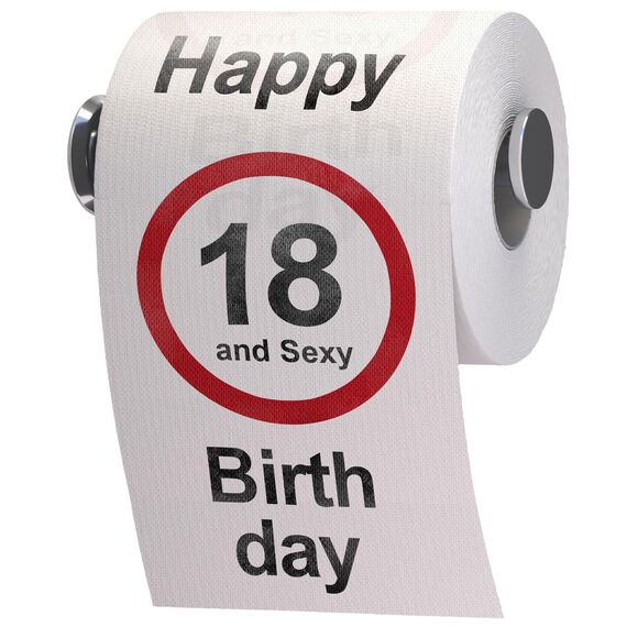 GOODS+GADGETS Lustiges Fun Klopapier zur Volljährigkeit 18. Geburtstag Toilettenpapier Geschenkartikel Geburtstags-Dekoration