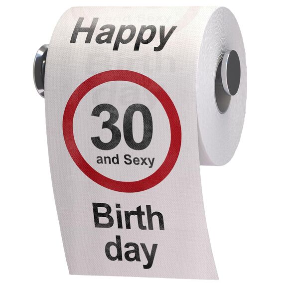 GOODS+GADGETS Lustiges Fun Klopapier zum 30. Geburtstag Toilettenpapier Geschenkartikel Geburtstags-Dekoration 30 und Sexy!