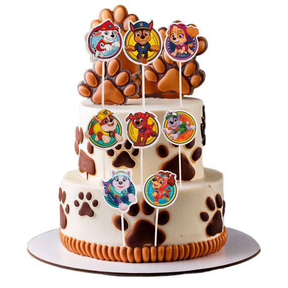 dekora - Set für Cupcakes und Muffin Deko Geburtstag - Paw Patrol Cupcake Topper aus Papier - 16 Stück in 8 verschiedenen Designs