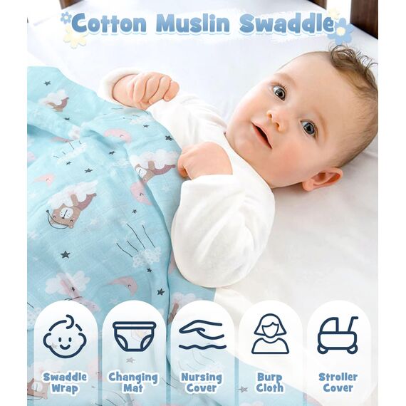 Baby Geschenk Jungen Mädchen Neugeborenen Geschenke zur Geburt mit Schmusetuch/Baby Strampler/Socken/Musselin Decke/Rassel Windeltorte Geschenkbox Baby Shower Party Gender Reveal Geschenk (Blau)
