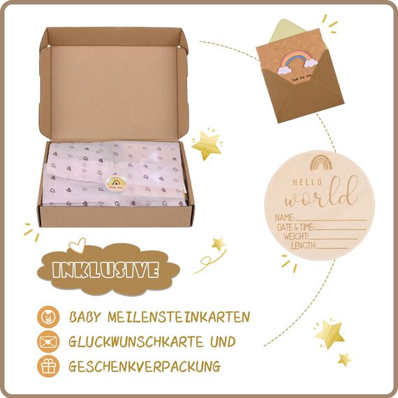 LAFERKA Neugeborenen Geschenk Junge | Neugeborenen Geschenk für Mädchen | Schmusetuch für Babyparty