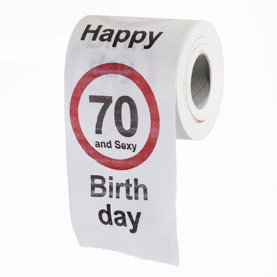 GOODS+GADGETS Lustiges Fun Klopapier zum 70. Geburtstag Toilettenpapier Geschenkartikel Geburtstags-Dekoration 70 und Sexy!