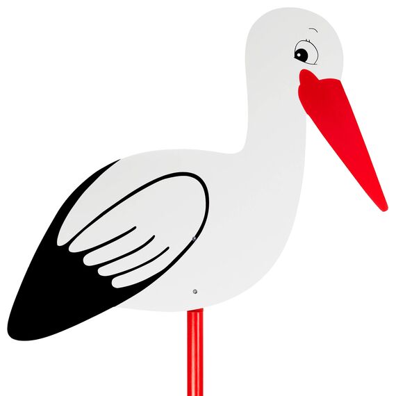 BRUBAKER Großer Storch aus Holz - Klapperstorch zum Stecken für Innen und Außen - Geburt Babystorch für Draußen - Geburtsgeschenk Holzstorch 100 cm groß, beidseitig bedruckt