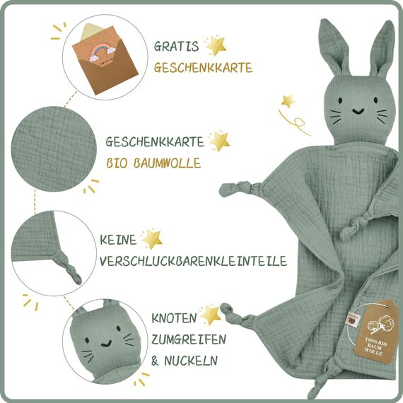 LAFERKA Neugeborenen Geschenk Junge | Neugeborenen Geschenk | Baby Geschenkk Junge | Geschenke Zur Geburt Für Mädchen | Schmusetuch Baby Babyparty Beschenke Babyy Geschenkset Babyy Geschenke Mädchen