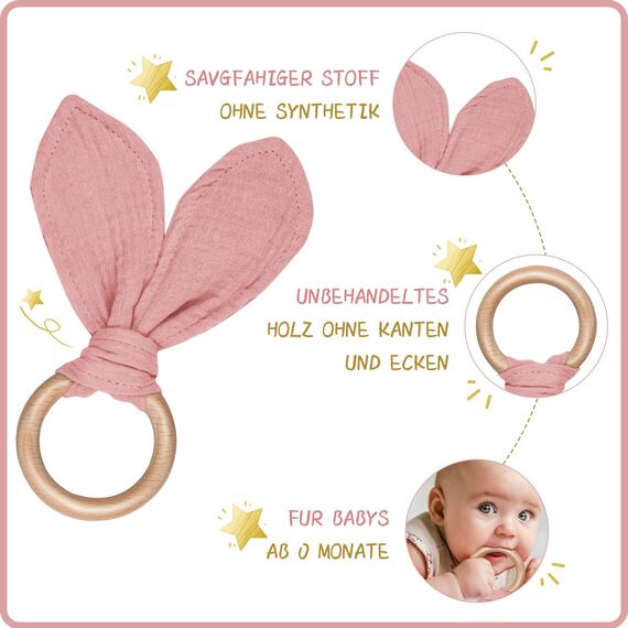 LAFERKA Baby Geschenk | Personalisierte Geschenke Zur Geburt für Mädchen | Schmusetuch Babyparty Beschenk Geschenkset