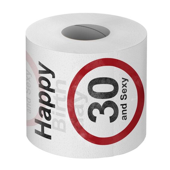 GOODS+GADGETS Lustiges Fun Klopapier zum 30. Geburtstag Toilettenpapier Geschenkartikel Geburtstags-Dekoration 30 und Sexy!