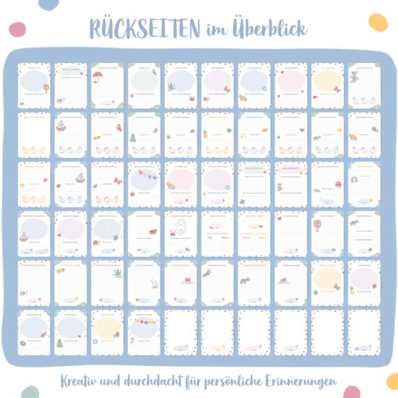 Miniwerk Meilensteinkarten Baby 60 Stück – persönliches Geschenk zur Geburt, Erinnerungsbox Baby, Babytagebuch, Ergänzung zur Baby Erstausstattung für Neugeborene und Eltern, Kontrastkarten Baby
