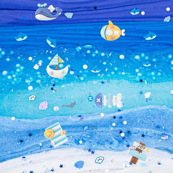 LAWOHO 6 Stück Farbverlauf Blau Slime Set enthält Fluffy Cloud Wolkenschleim, Clear Slime & Butter Schleim, Schleim Kinder Party Geschenk, Geburtstag Weihnachten Geschenk für Mädchen & Jungen(Ozeane)