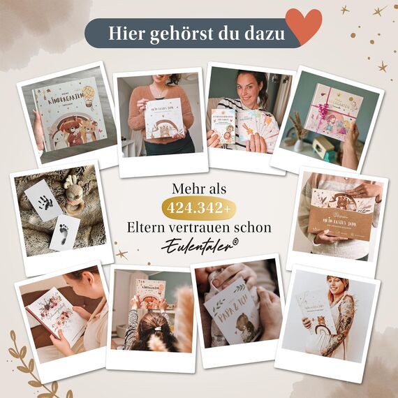 EULENTALER® 48 Meilensteinkarten Baby I Scandi Stil I Von Pädagogen gestaltet I Handgemalte Illustrationen I Monatskarten für Meilensteine als Geschenk zur Geburt & Babyparty