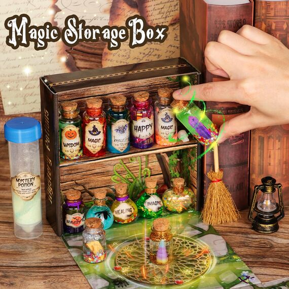 Mystery Potions Kreative Geschenk für Kinder, 20 Zaubermischung Zauberer Zaubertrank Flaschen, Handwerk Spielzeug Kreative Weihnachten Geburtstag Geschenke für Jungen & Mädchen Alter 6 7 8 9 10+