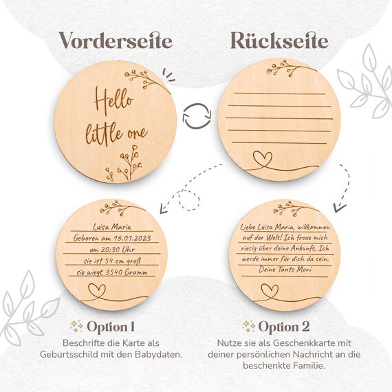 MikitoBaby Musselin Schnuffeltuch + Beißring + Lätzchen + Holzschild | Neugeborenen Geschenk Set