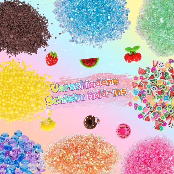 Thedttoy Crystal Slime Set, 500 ml DIY Clear Schleim Kinder Set mit 26 Add-Ins, Schleim Selber Machen Set, Sensorisches Slime Spielzeug Geschenk für Kinderparty, Geburtstag, Ostern, Neujahr