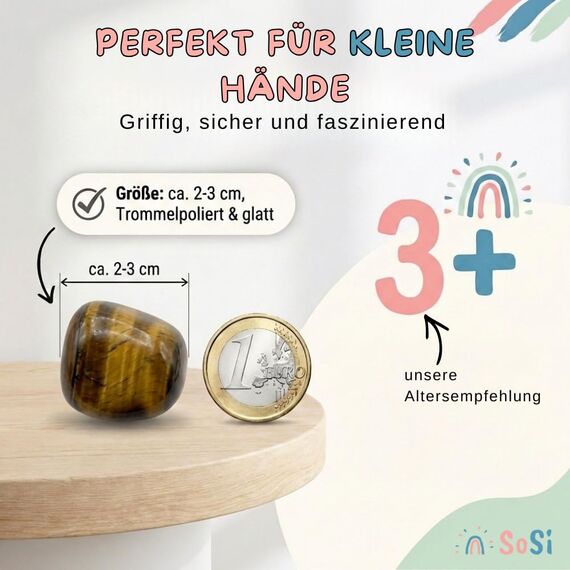 SoSi 12 Glückssteine, 2-3cm, Mitgebselstein, Mitbringsel, Give Away, Glücksbringer, Kindergeburtstag, Gastgeschenk, Kindergarten, Taufe, Kommunion, Einschulung