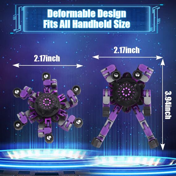 10PCS Roboter Fidget Spinner Spielzeug für Kinder Erwachsene, DIY Verformbare Fingerspitze Gyro Hand Finger Spinning Schreibtisch Spielzeug, Geburtstag Geschenk Klassenzimmer Preise Party Gunst