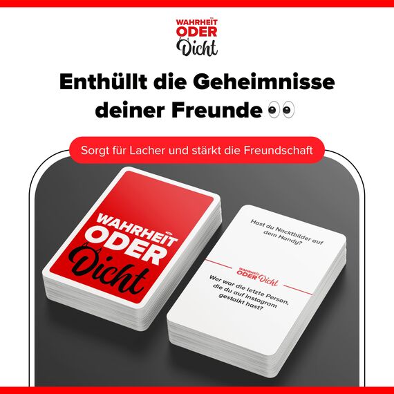 TIPSI Wahrheit oder Dicht Trinkspiel – Partyspiel, Kartenspiel, Saufspiel - Alkohol Geschenke zum Geburtstag – Lustige Spiele für Erwachsene ab 18 - Wahrheit oder Pflicht