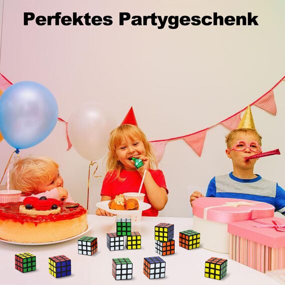 Willingood Mini Zauberwürfel Set, 12 Stück 3 * 3 * 3cm Magic Würfel Party Mitgebsel Kindergeburtstag Gastgeschenke für Weihnachten Reisespiele Geburtstag Mädchen und Jungen Klein Magic Cube