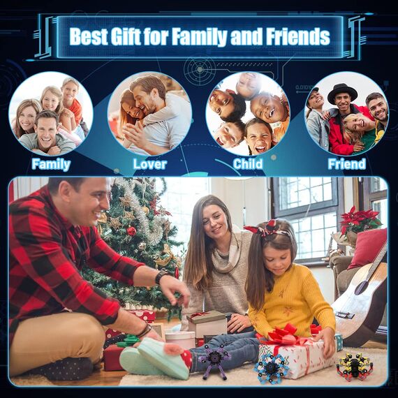 15PCS Roboter Fidget Spinner, DIY Verformbare Fingerspitze Gyro Hand Finger Spinning Schreibtisch Spielzeug, Geburtstag Geschenk Klassenzimmer Preise Party Gunst
