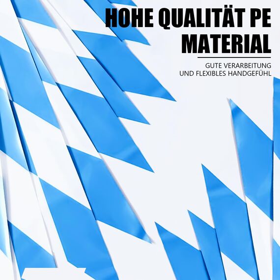 30M Bayrische Deko Oktoberfest Party Girlande Oktoberfest Wimpel Bayern Deko Wimpelkette Blau und Weiß Wetterfest Banner Schulanfang Einschulung Deko