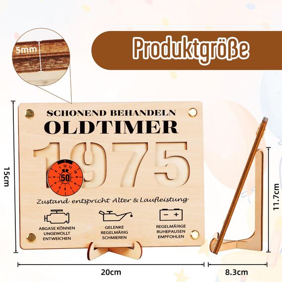 Giftota 2025 Geschenke zum 40 Geburtstag Mann, Witzige Geldgeschenke Holz mit Umschlag, Geldgeschenk 40. Geburtstag Mann - Schonend Behandeln 1985 Oldtimer