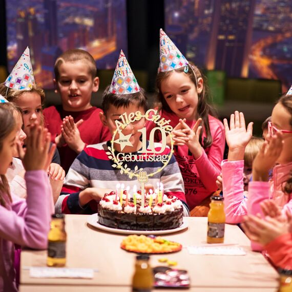Giftota Cake Topper 10. Geburtstag Holz mit LED Lichterkette - Tortendeko 10. Geburtstag Deko - Kuchen Deko für Jungen Mädchen