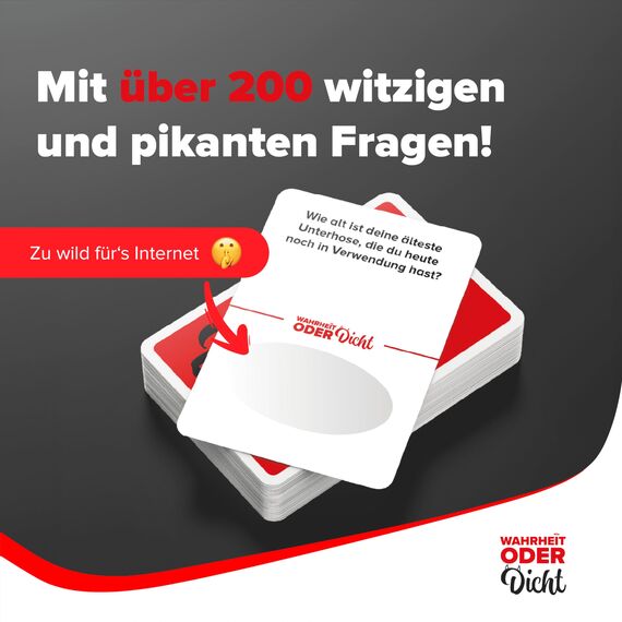 TIPSI Wahrheit oder Dicht Trinkspiel – Partyspiel, Kartenspiel, Saufspiel - Alkohol Geschenke zum Geburtstag – Lustige Spiele für Erwachsene ab 18 - Wahrheit oder Pflicht
