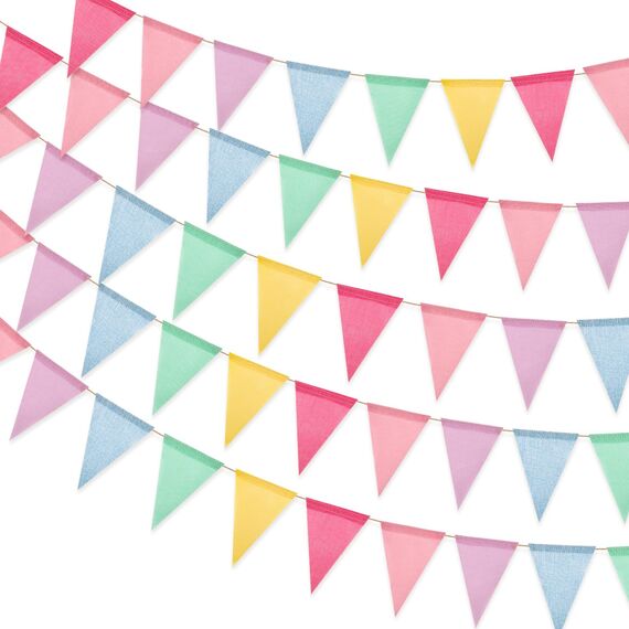 Alintor Wimpelkette Outdoor, 5 Pack Girlande Geburtstag, Einschulung Deko, Wimpelkette Outdoor Wetterfest, für Deko Gartenparty, Regenbogen Deko, Luftschlangen (Kein Stoffbeutel enthalten)