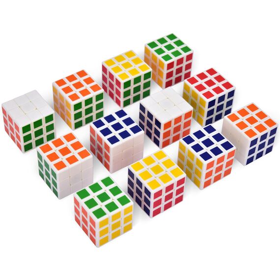 Willingood Mini Zauberwürfel, Weiß 12 Stück 3 * 3 * 3cm Party Mitgebsel Kindergeburtstag Gastgeschenke für Weihnachten Reisespiele Geburtstag Mädchen und Jungen