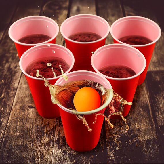 Zeawavsl Bierpong Becher Set, Beer Pong Becher Enthält 50 Becher und 12 Tischtennisbälle, 500ML Beerpongbecher Wiederverwendbare Beerpong Partybecher für Party Trinkspiele Camping Geburtstag Hochzeit