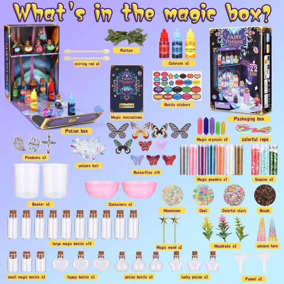 DIY Zaubertränke Kit, Zaubertrank Set Kinder, Zaubermischung Basteln, Kreative Geschenk für Kinder, Handwerk Spielzeug Weihnachten Geburtstag Oster Geschenke für Jungen & MäDchen Alter 6 7 8 9 10+