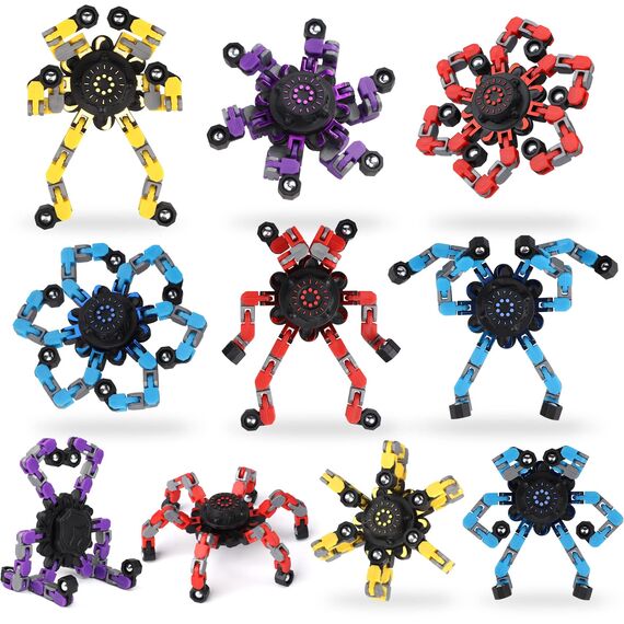 10PCS Roboter Fidget Spinner Spielzeug für Kinder Erwachsene, DIY Verformbare Fingerspitze Gyro Hand Finger Spinning Schreibtisch Spielzeug, Geburtstag Geschenk Klassenzimmer Preise Party Gunst