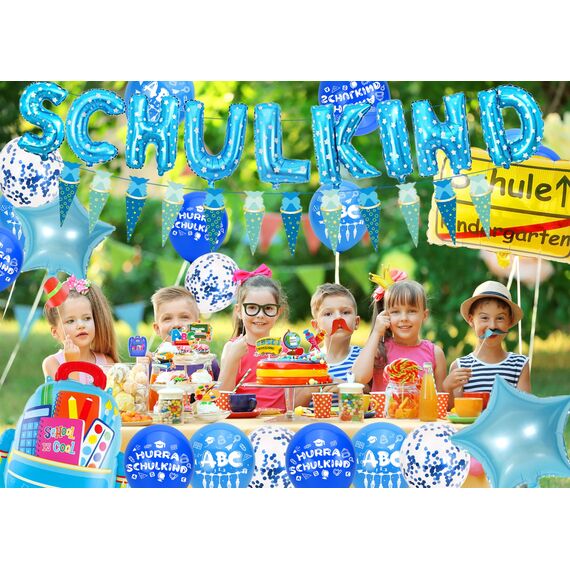 Cheloveer Einschulung Deko Junge 2025，Schulkind Deko Junge Schulkind Girlande Luftballon Einschulung 2025 Schulanfang Deko