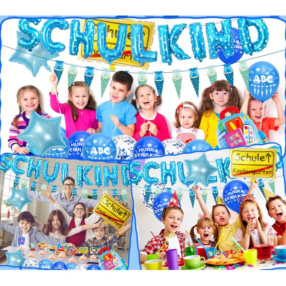 Cheloveer Einschulung Deko Junge 2025，Schulkind Deko Junge Schulkind Girlande Luftballon Einschulung 2025 Schulanfang Deko