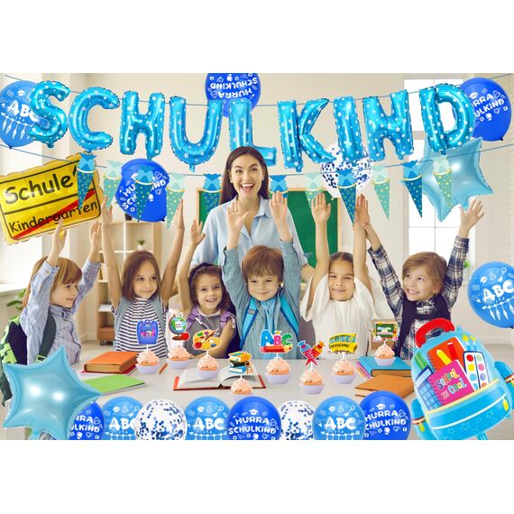 Cheloveer Einschulung Deko Junge 2025，Schulkind Deko Junge Schulkind Girlande Luftballon Einschulung 2025 Schulanfang Deko