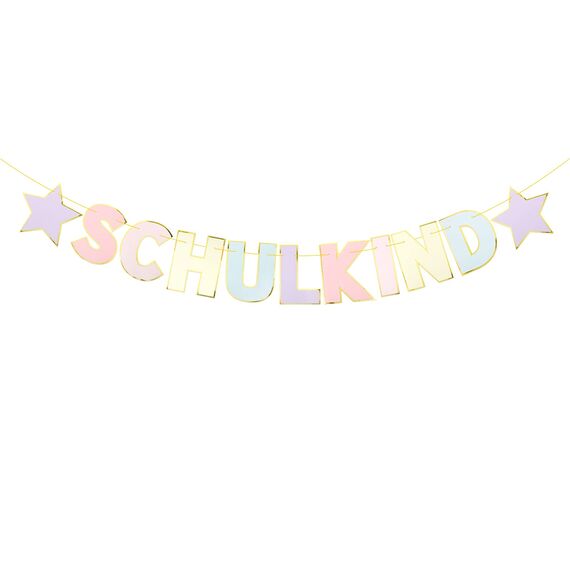 BETESSIN Schulkind Girlande Pastell Deko Einschulung Mädchen Schulanfang Banner Hänge Deko für Schuleinführung Junge und Mädchen Einschulungsfeier Schulstart 1. Schultag